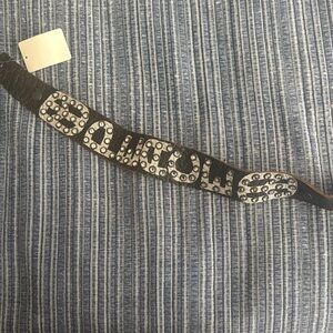 Studded Black Leather Women's Bag